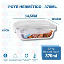 Conjunto 10 Potes Vidro Hermético mantimentos marmita 370ml