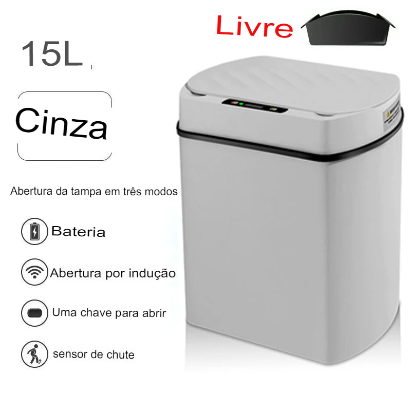 Lixeira inteligente para Banheiro com sensor automático,