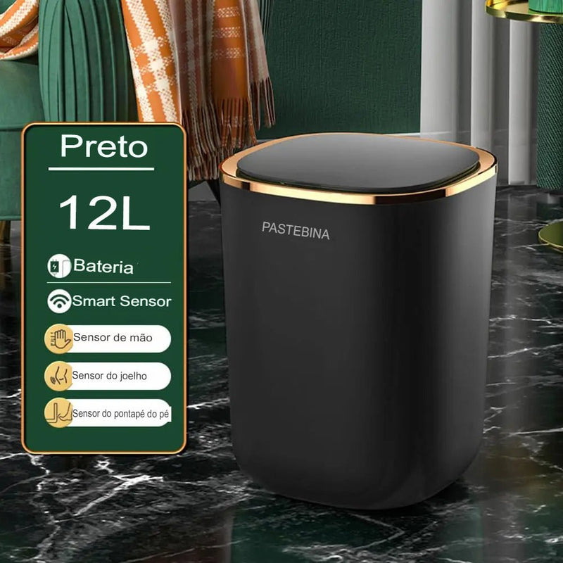 Lixeira Inteligente para Banheiro e Cozinha Automática Colorida 12 Litros